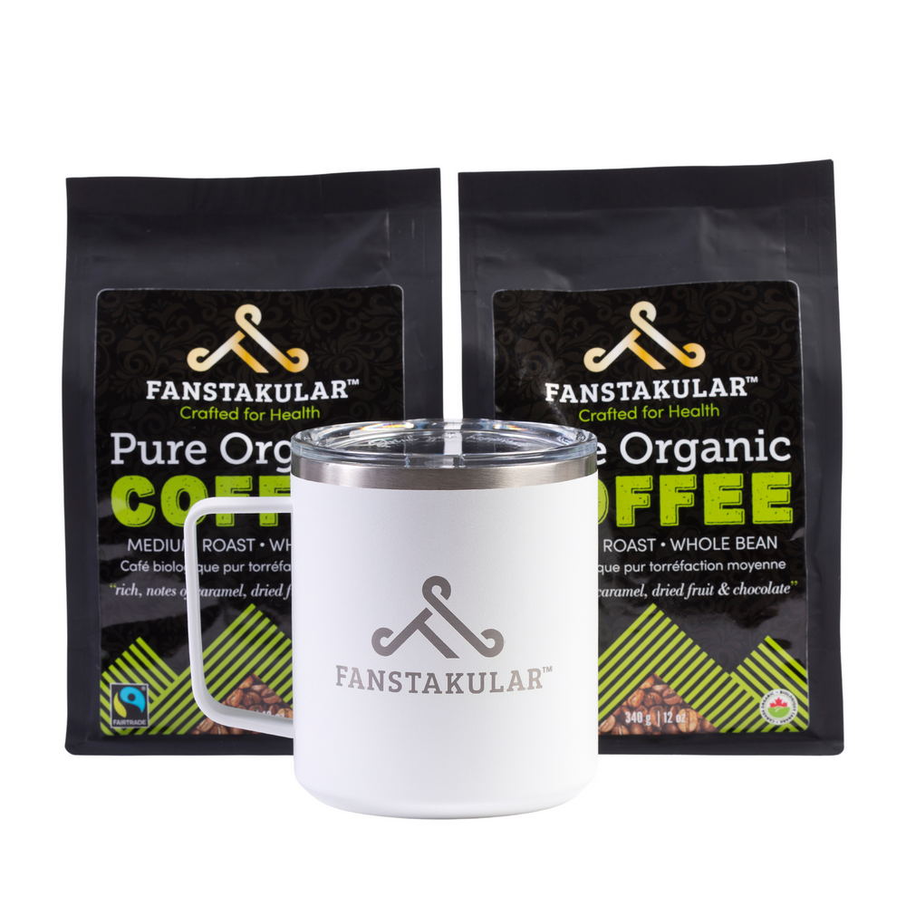 Bundle Two 12 oz Bags of Coffee + Coffee Mug - Fanstakular Health Inc.