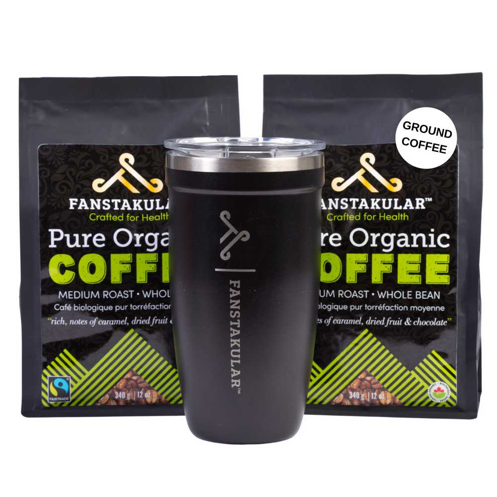 
                  
                    Load image into Gallery viewer, Bundle Two 12 oz Bags of Coffee + Tumbler - Fanstakular Health Inc.
                  
                